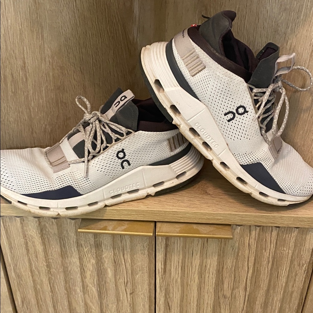 On Running Black and White Athletic Shoes